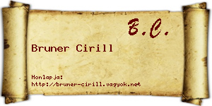 Bruner Cirill névjegykártya